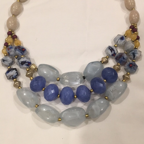 Anthropologie Ocean Blue Bib Necklace - Picture 2 of 5